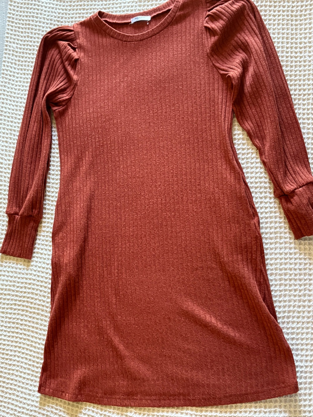 Zeagoo Rust Red Knit Women's Sweater Dress